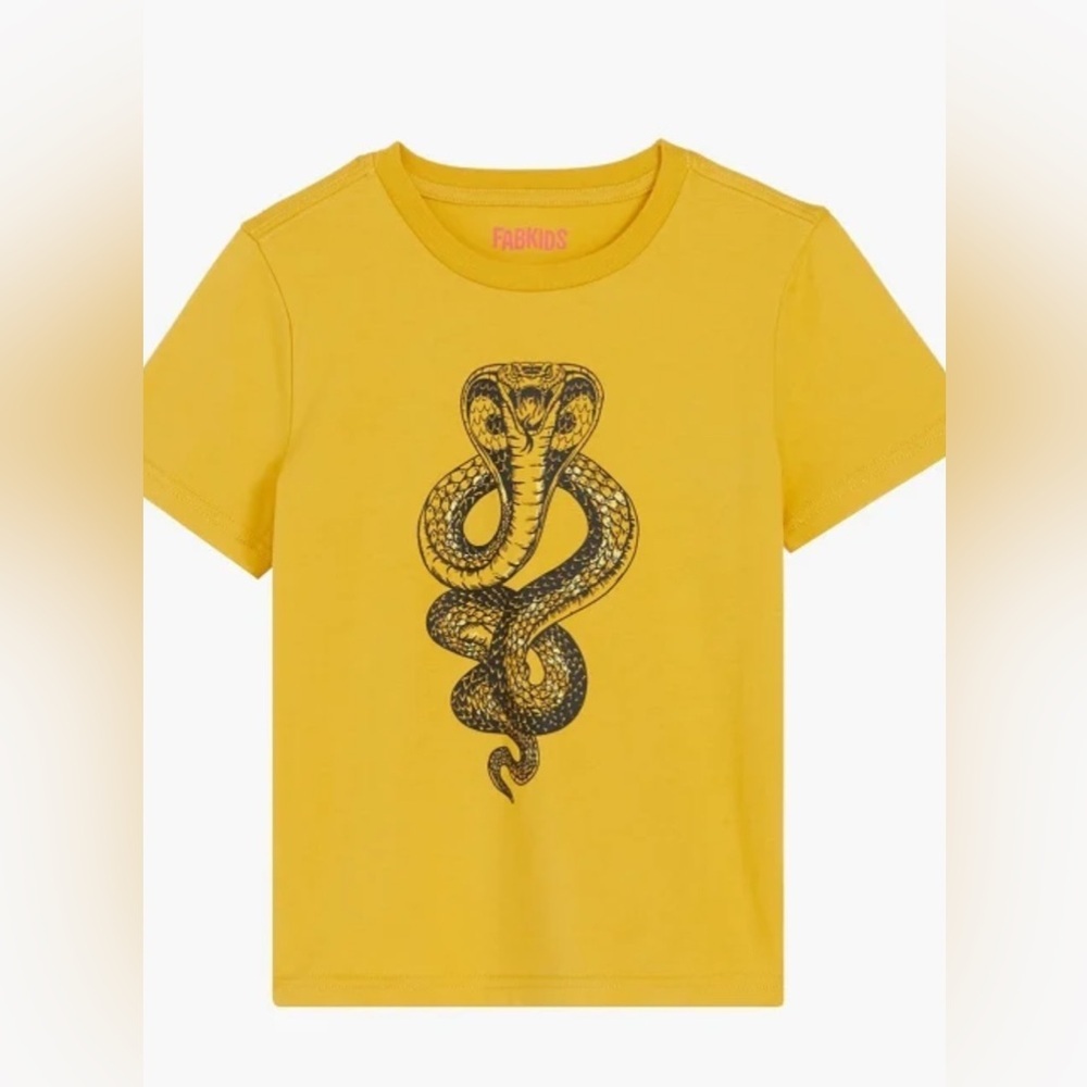NWT, Fab Kids Cobra Tee, Yellow, L 10/12,‎ A71